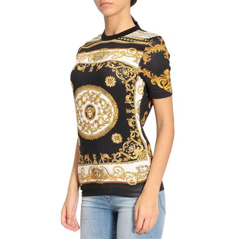 versace t-shirt women's|versace tops women on sale.